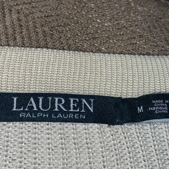 Lauren Ralph Lauren lace up cotton/ viscous blend crew neck sweater - Picture 6 of 10